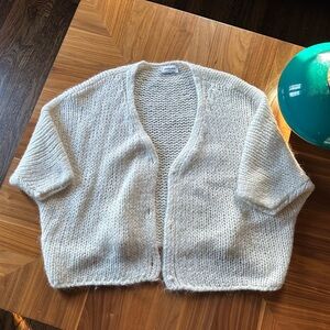 Cozy Cream Open-Front Sweater Nina Kendosa Small Crochet